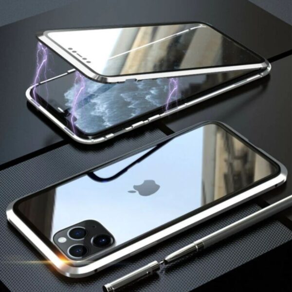 Staklene maskice iPhone 15 360 magnetic Silver - Image 2