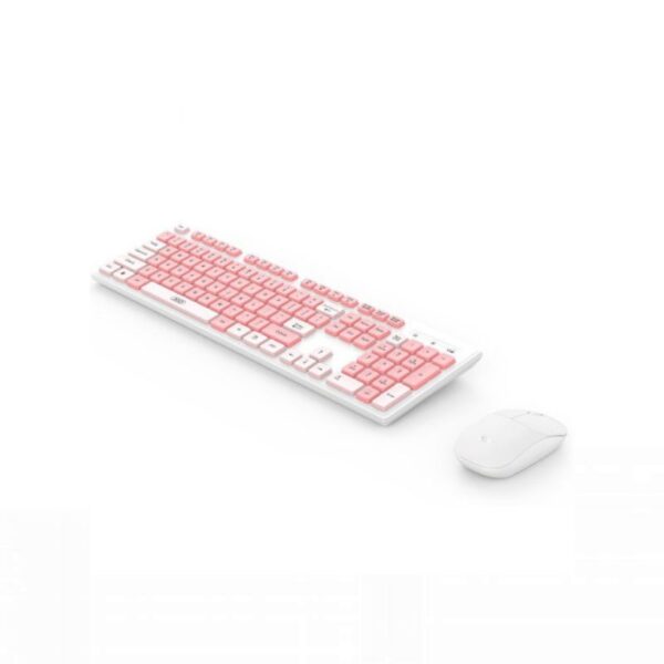 Tastatura XO KB-05 wireless + miš Pink - Image 2