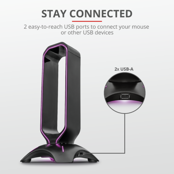 Trust GXT265 stalak zaslušalice Cintar RGB stand - Image 2
