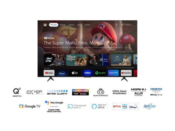 TCL 85"C655 4K QLED TVGoogle TV; QLED pro; 120HZMotion clarity pro; HDMI 2.1; 2.1 ONKYO - Image 7