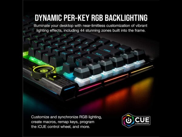 Corsair K100 RGB KeyboardOptical-Mechanical GamingCorsair OPX Switch, Black - Image 2