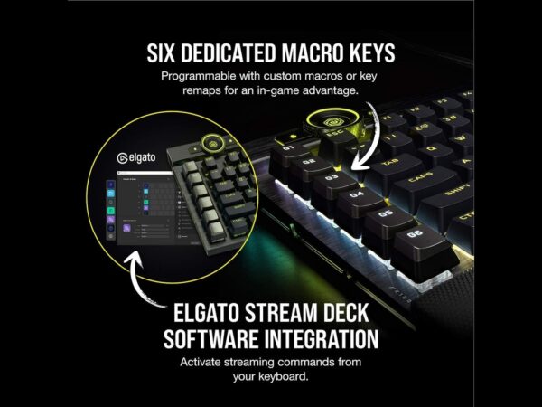 Corsair K100 RGB KeyboardOptical-Mechanical GamingCorsair OPX Switch, Black - Image 4