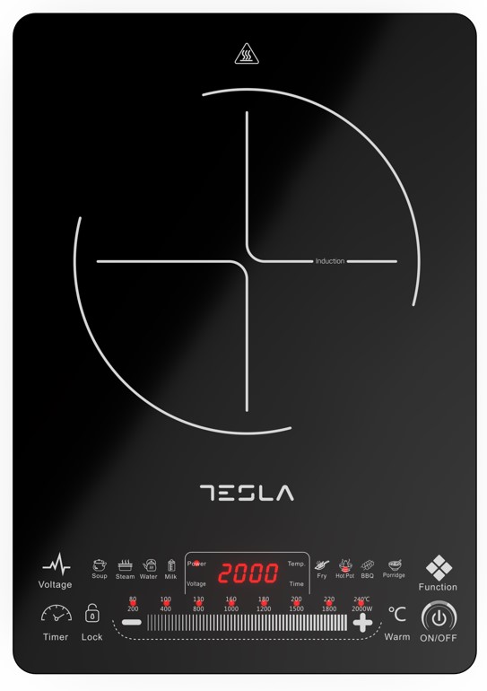 TESLA Indukcijski rešo IC400BSnaga 2000 W; Touch dugmići; 8 nivoa snage i temperature; 9 prog kuh