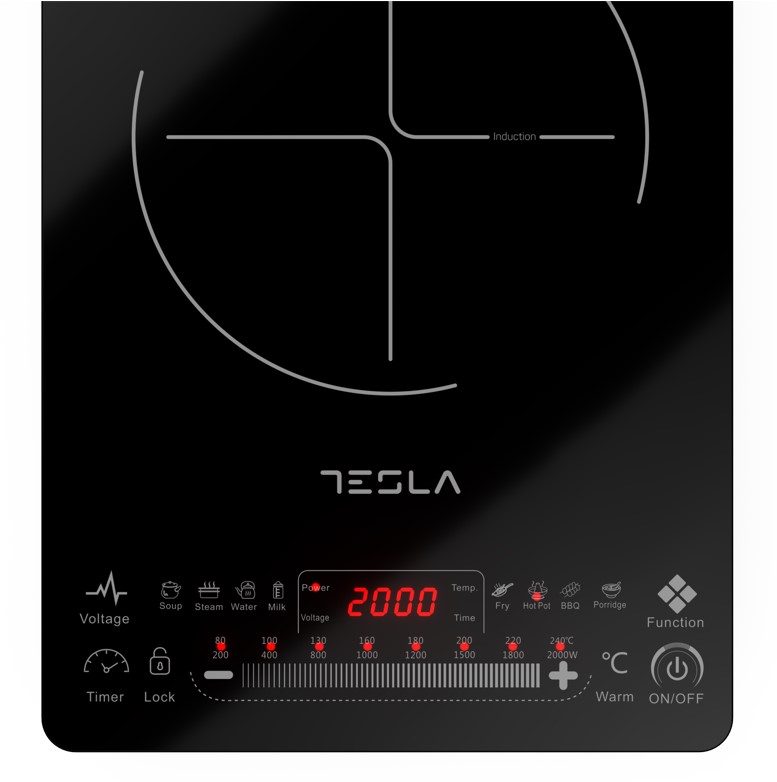 TESLA Indukcijski rešo IC400BSnaga 2000 W; Touch dugmići; 8 nivoa snage i temperature; 9 prog kuh - Image 6