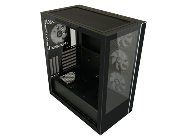 LC-Power Case Gaming 808B Midi-ATX, black, HD Audio, 4x 120mm ARGB fan, 1x USB-C - Image 4