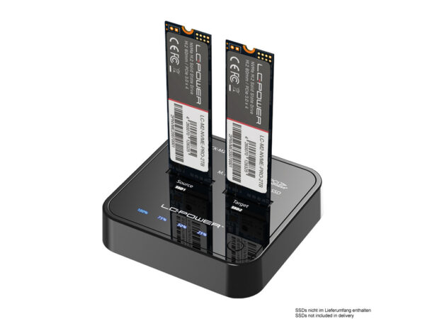 LC-Power Docking station NVMEM.2 SSD, USB-C port, 2x SSD-a,Transfer rate do 10 Gb/s - Image 3
