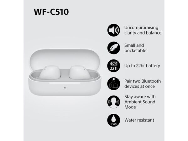 Sony bežične slušalice WF-C51011 sati trajanja baterije,s još 11 sati u kutijici za punjenje; - Image 3