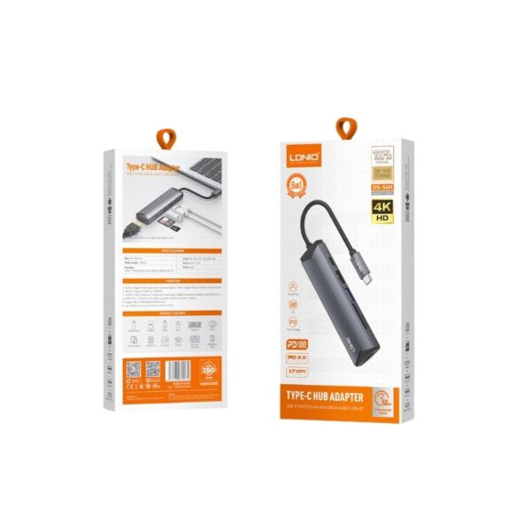 LDNIO DS-56H HUB Type C-PD3 + HDMI + USB 2.0 + SD + TF