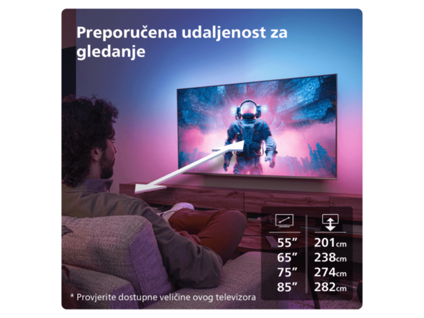 Philips 85"PML9019 4K Titan OSAmbilight s 3 strane; MiniLED;P5 picture engine 120 Hz; HDMI 2.1 - Image 5