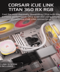 CORSAIR TITAN 360 RX RGB AIOLiquid CPU Cooler, White,RX120LGA1851, LGA1700, AM5, AM4