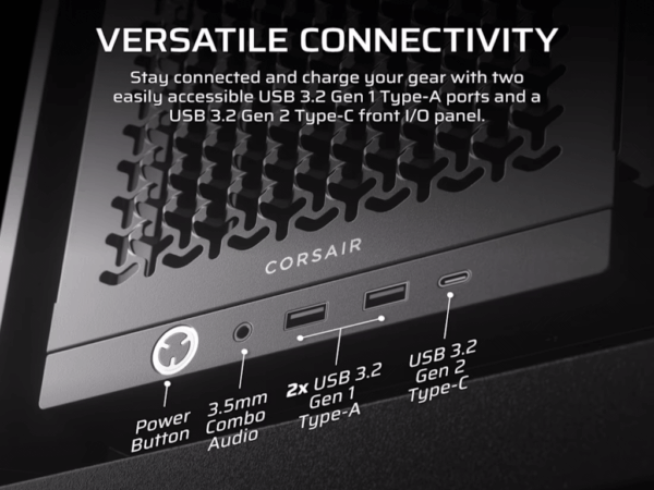 CORSAIR FRAME 4000D Case360mm radiator, 170mm cooler430mm GPU, ATX, Black - Image 2