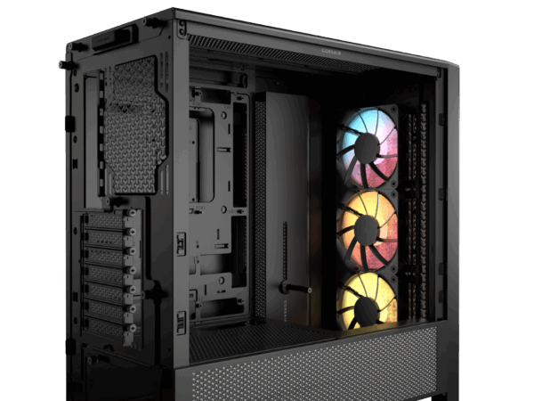 CORSAIR FRAME 4000D RS ARGB3xRS120 ARGB fans, 360mm rad170mm cooler, 430mm GPU, ATX, Black - Image 3