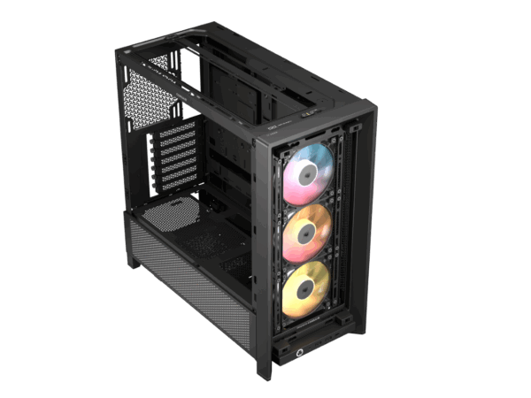 CORSAIR FRAME 4000D RS ARGB3xRS120 ARGB fans, 360mm rad170mm cooler, 430mm GPU, ATX, Black - Image 4