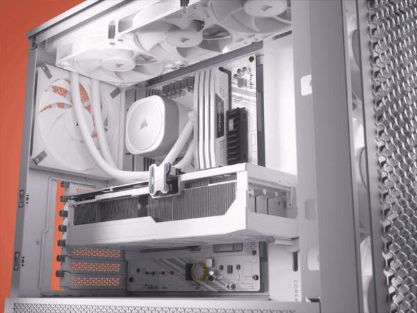 CORSAIR FRAME 4000D RS Case3xRS120 fans, 360mm radiator170mm cooler, 430mm GPU, ATX, White - Image 6