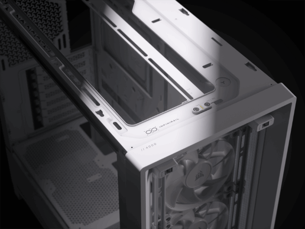 CORSAIR FRAME 4000D RS Case3xRS120 fans, 360mm radiator170mm cooler, 430mm GPU, ATX, White - Image 7