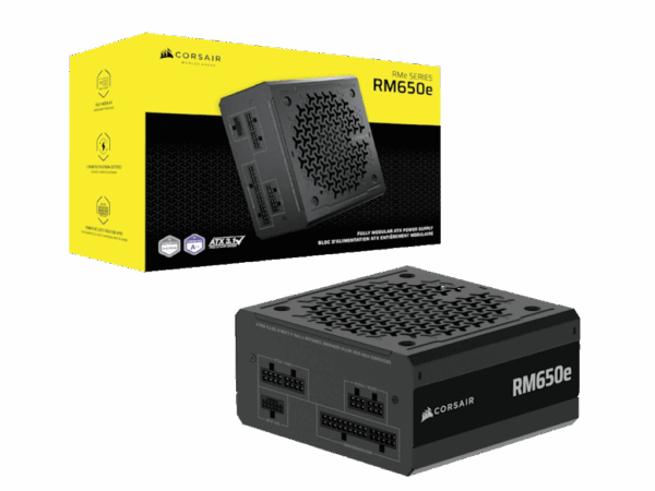 Corsair PSU 650W RM650eGold, Fully Modular, 12V-2x66xSATA, 3xPCIe, ATX 3.1, PCIe 5.1 - Image 2
