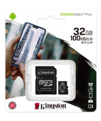 Kingston microSD 32GB Class 10Canvas Select PlusSD adapter;100MBs Read,Class 10 UHS-I