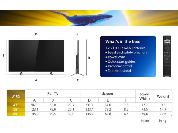 Philips 65"PUS8109 4K Titan OSAmbilight s 3 strane; HDMI 2.1Pixel Precise Ultra HD; Dolby Atmos - Image 9