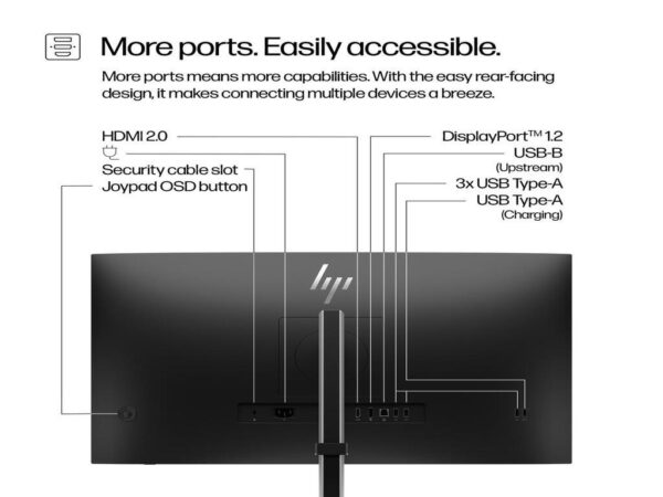 HP S5 Pro 527pq QHD MNTR EURO27",IPS,QHD,5ms,100Hz,350cd,1500:1,height,Swivel,Pivot,DP,HDMI,4xUSB - Image 3