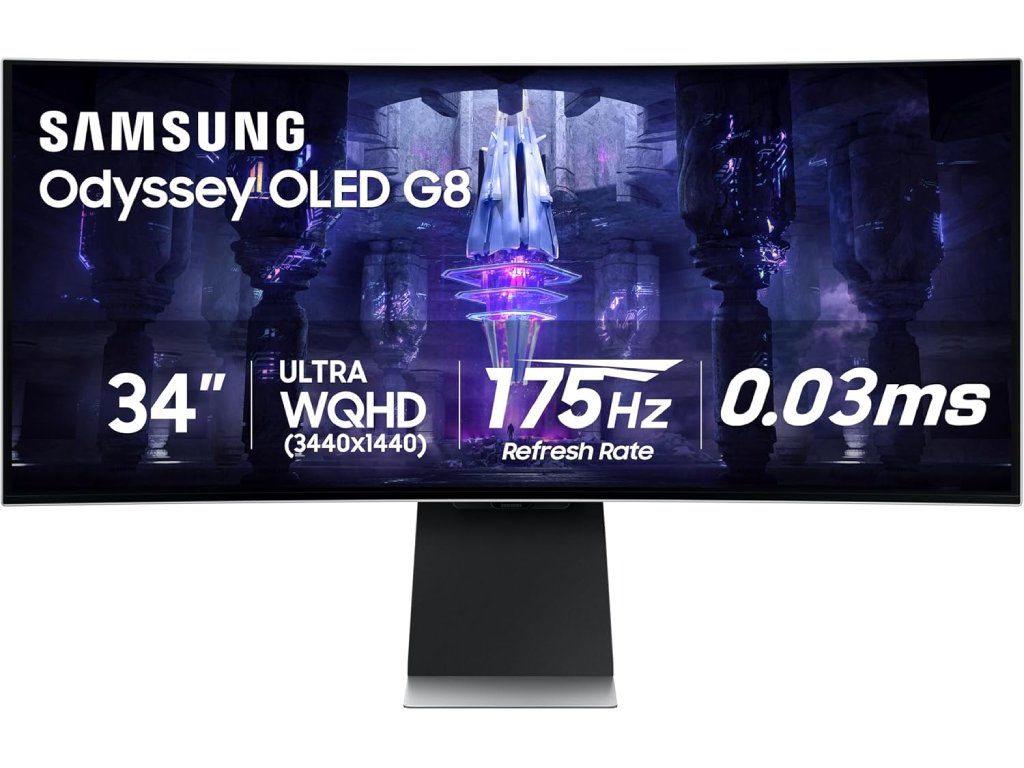 Samsung 34" Odyssey G8 Monitor1800R, UWQHD, OLED, 175Hz0.03ms, 2xHDMI , DP, 2xUSB 3.0 - Image 6