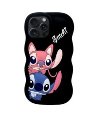 Silikonska maska Stitch iPhone 16 Pro Max Crna