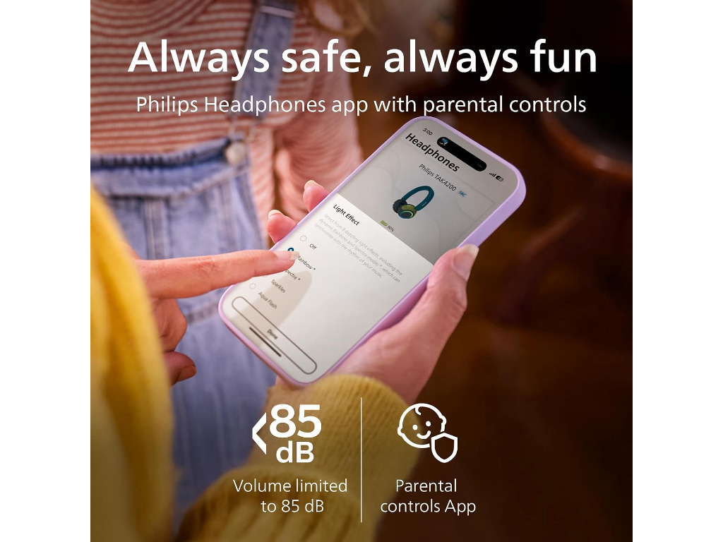 Philips TAK4200 djecije slusBT; LED svjetla; do 45h bateribezicno dijeljenje zvuka; aplikacija - Image 4