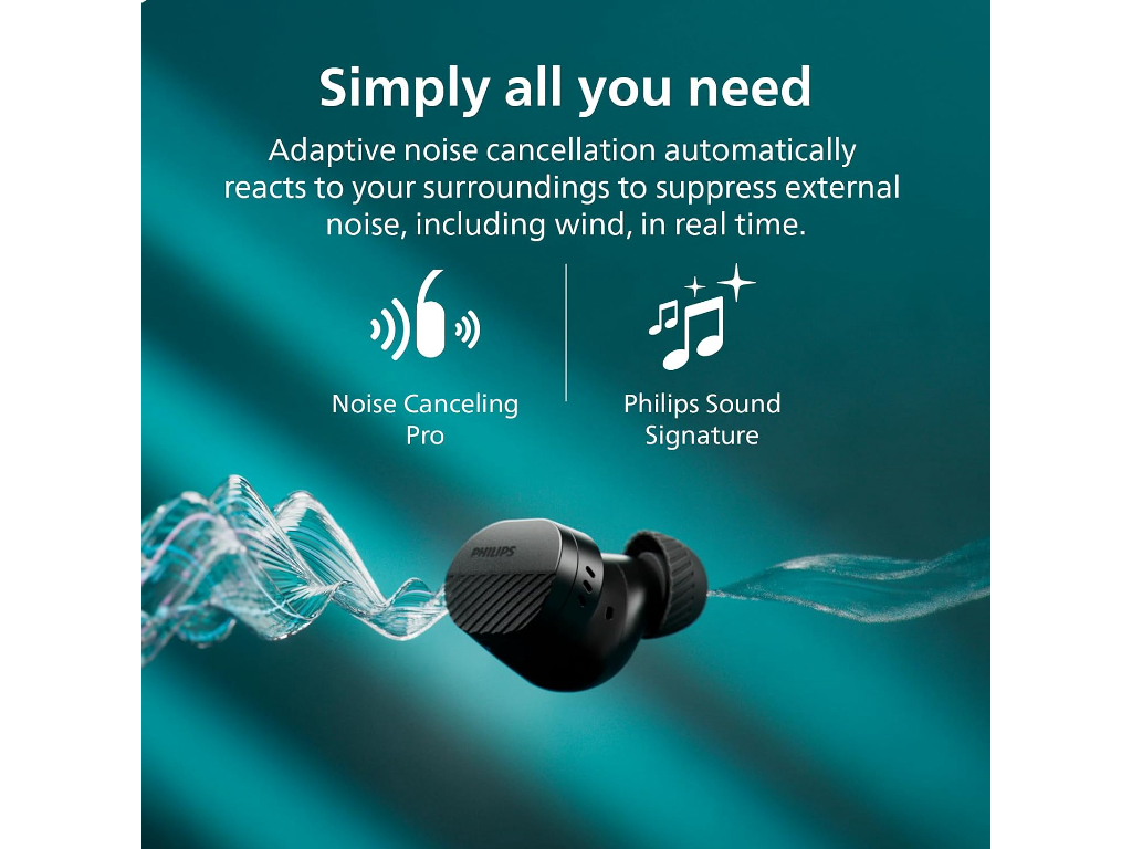 Philips TAT5000BK BT slusaliceDetaljan prirodni zvuk; 6 mikrNoise Canceling Pro; 4oh baterija - Image 4