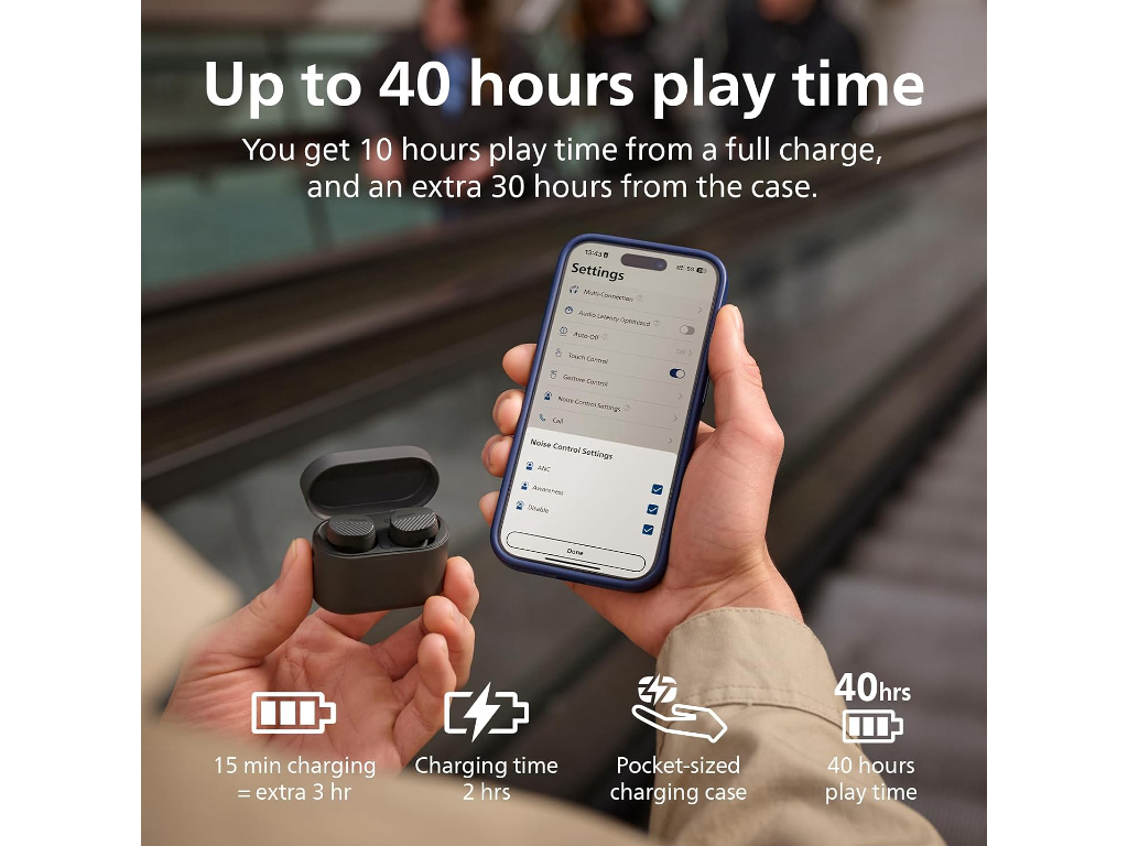 Philips TAT5000BK BT slusaliceDetaljan prirodni zvuk; 6 mikrNoise Canceling Pro; 4oh baterija - Image 5