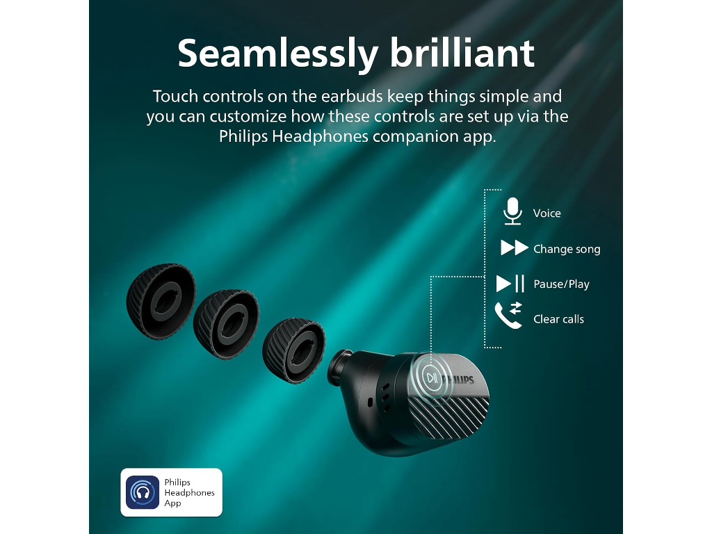 Philips TAT5000BK BT slusaliceDetaljan prirodni zvuk; 6 mikrNoise Canceling Pro; 4oh baterija - Image 6