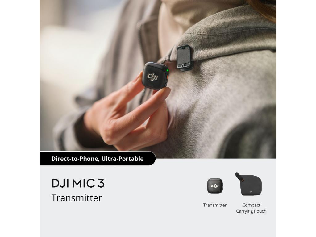 DJI Mic 3 TransmitterMikrofon,prijenos do 250m,5.5hsnimanje,48kHz 24 zvuk,8GB pohrana - Image 5