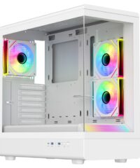 RYZE HEROIC HC500 3F White 1xARGB fan + 2x ARGB Reverse ATX, tempered glass
