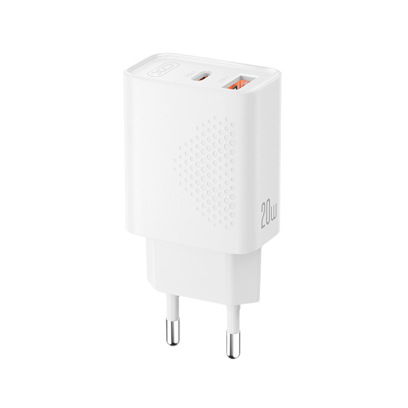 Kucni punjac XO L161 USB-C + USB A 20W PD White - glava - Image 2