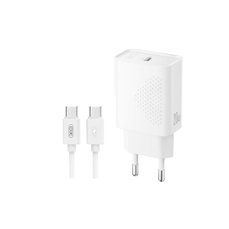 Kucni punjac XO L161 USB-C + USB A 20W PD White+Type C cable - Image 2