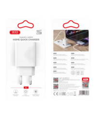 Kucni punjac XO L161 USB-C + USB A 20W PD White+Type C cable