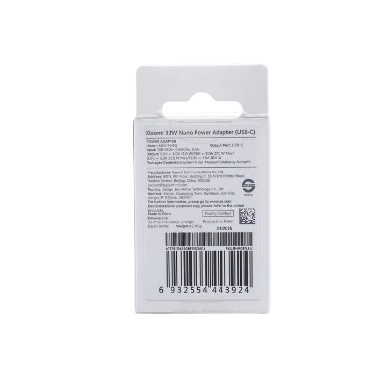 Xiaomi Mi 33W Nano power adapter (USB-C) - glava - Image 2