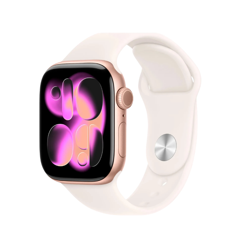 Apple Watch Series 11 GPS 46mm Rose Gold Aluminium Case With Light Blush SB MEV64 S/M
