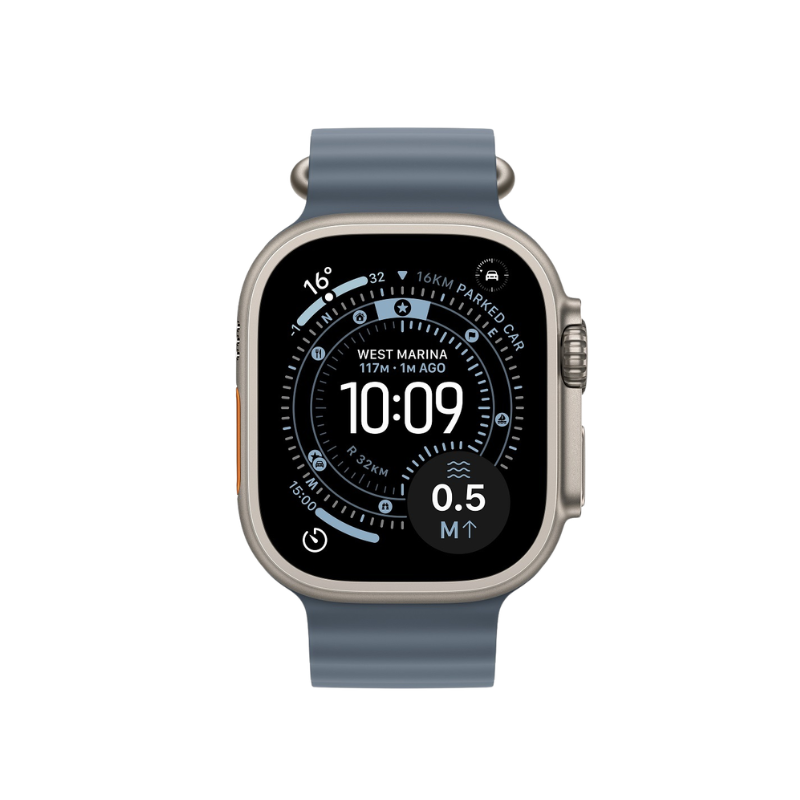 Apple Watch Ultra 3 49mm Natural Titanium Case+Anchor Ocean Band MEWH4 - Image 2